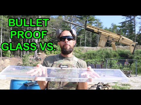 Bullet Proof Glass VS Scar Heavy / Bullet Proof Glass from a Bank