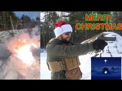 Merry Christmas / Firebird Detonating Targets vs Snowmen…..KINDA