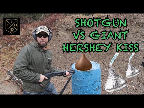 Shotgun vs Giant Hershey’s Kiss – Explosive Candy Test